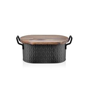 Prizma Ekmek Saklama Kabı Siyah 40x22x18 Cm