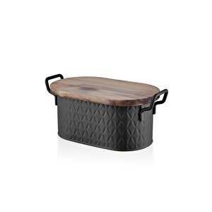Prizma Ekmek Saklama Kabı Siyah 40x22x18 Cm