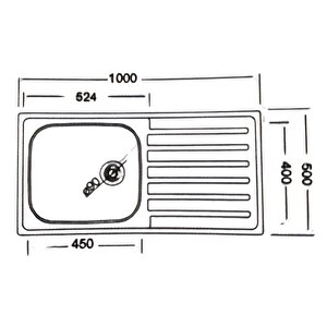 Livinox Dorian 50x100cm Tek Gözlü Desenli Tezgah Üstü Sol Damlalıklı Çelik Mutfak Eviyesi