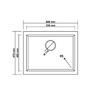 K012 Gordion 60 Krem Granit Mutfak Eviyesi 60x47,50 Cm