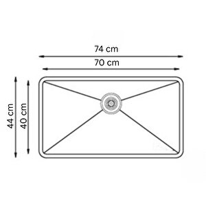 Livinox Zero_4070r10 40x70cm Tek Gözlü Damlalıksız Polisajlı Paslanmaz Çelik Mutfak Eviyesi