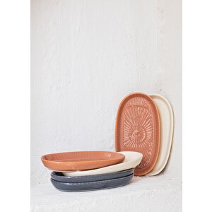 The Mia Noon Oval Servis 2li Krem 17 Cm