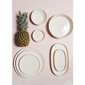 The Mia Noon Oval Servis 2li Krem 17 Cm