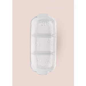 The Mia Bölmeli Servis Sunum Tabağı 30x13x4 Cm Cam0501