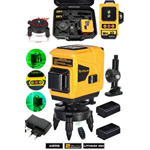 Profesyonel 360° 12 Köşe Otomatik Hizalamalı Yeşil Çizgili Su Terazili Lazer Metre Hizalama