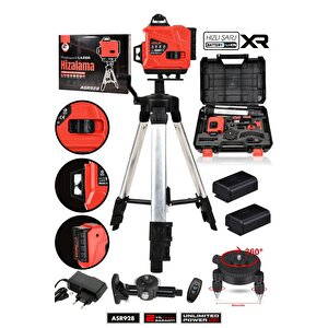 Profesyonel 360° 16 Köşe Otomatik Hizalama Tripod'lu Lazer Metre Hizalama