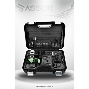 Profesyonel 12v Çift Akülü 12 Köşe 360° Lazer Hizalama & Akülü Vidalama 84 Parça Set