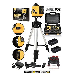 Profesyonel 360° 16 Köşe Otomatik Hizalama Tripod'lu Lazer Metre Hizalama