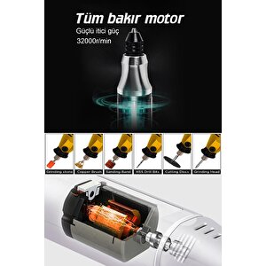 Assur 6 Kademeli 600w Gravür Hobi Taşlama Seti Çantalı 211 Parça