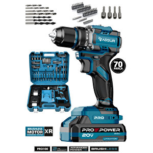 Pro 21v Çift Akülü Vidalama Çelik Mandren Kömürsüz Motor Darbeli Şarjlı Matkap