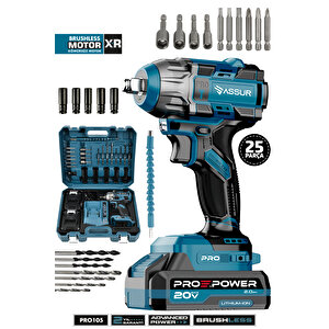 Pro 21v Çift Akülü Kömürsüz Motor Darbeli Şarjlı Matkap Somun Sıkma Sökme