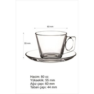 Paşabahçe Vela Espresso Kahve Fincanı Takımı 12 Parça 80 Cc.