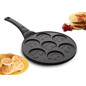 Granit Pankek Tavası 28 Cm Gülen Yüz Emojili Pankek Tavası