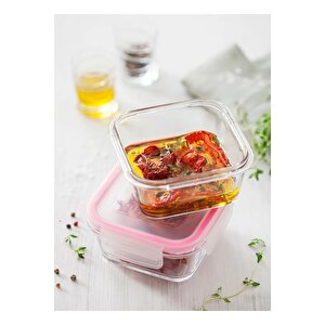 Lav Kare Saklama Kabı 6 Lı Cam Kilitli Saklama Kabı 375 Ml.fresco