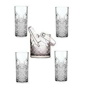 Paşabahçe Timeless Cam Buz Kovası Maşalı + Rakı Bardağı Seti 6 Lı Set