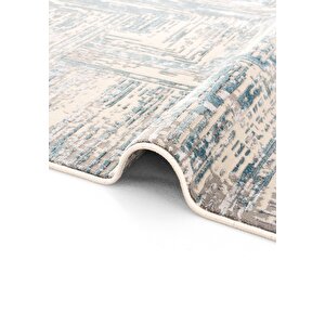 Cool Halı Venedik Mavi Gri Halı Soyut Geometrik Desenli Dokuma Modern Oturma Odası Salon Halısı