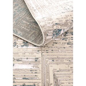 Cool Halı Venedik Mavi Gri Halı Soyut Geometrik Desenli Dokuma Modern Oturma Odası Salon Halısı