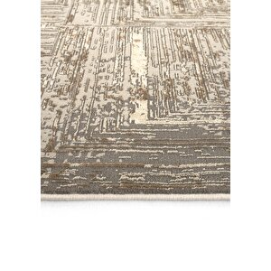 Cool Halı Venedik Krem Vizon Halı Soyut Geometrik Desenli Dokuma Modern Oturma Odası Salon Halısı