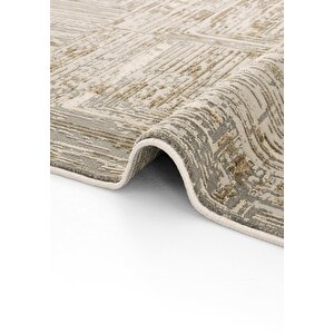 Cool Halı Venedik Krem Vizon Halı Soyut Geometrik Desenli Dokuma Modern Oturma Odası Salon Halısı