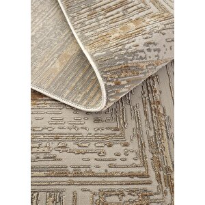 Cool Halı Venedik Krem Vizon Halı Soyut Geometrik Desenli Dokuma Modern Oturma Odası Salon Halısı