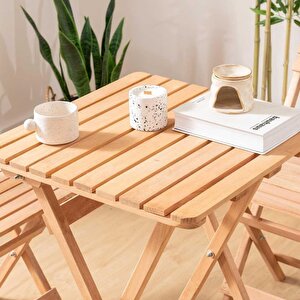 Tiny Ahşap Balkon Bahçe Mutfak Bistro Set Katlanır Masa Sandalye Takımı 2 Kişilik