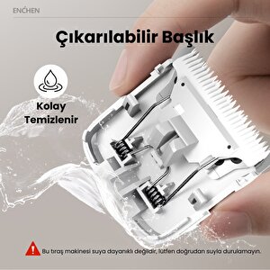 Enchen Boost Beyaz Taşınabilir Şarjlı Saç Kesim Makinesi