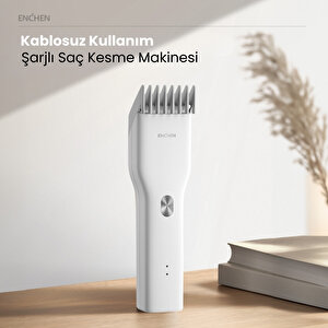 Boost Beyaz Taşınabilir Şarjlı Saç Kesim Makinesi