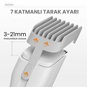 Enchen Boost Beyaz Taşınabilir Şarjlı Saç Kesim Makinesi