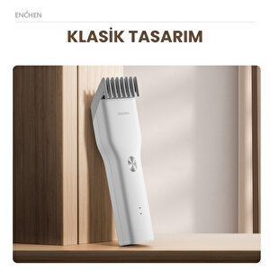 Enchen Boost Beyaz Taşınabilir Şarjlı Saç Kesim Makinesi