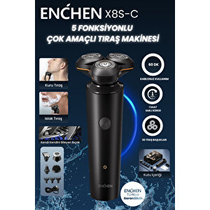 Enchen X8s-c 5’i 1 Arada Islak Kuru Kullanıma Uygun Şarjlı Çoklu Tıraş Seti