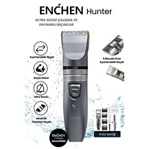 Enchen Hunter Ayarlanabilir Başlıklı Hassas Kesim Şarjlı Saç Ve Tıraş Makinesi