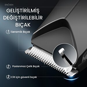 Enchen Spark 2 Suya Dayanıklı Ipx7 Led Işıklı Çok Fonksiyonlu Dijital Göstergeli Şarjlı Saç Ve Tıraş Makinesi