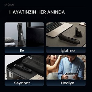 Enchen Spark 2 Suya Dayanıklı Ipx7 Led Işıklı Çok Fonksiyonlu Dijital Göstergeli Şarjlı Saç Ve Tıraş Makinesi