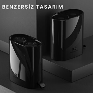 K8 Suya Dayanıklı Taşınabilir Seyahat Boy Çift Yönlü Kavisli 3d Döner Başlıklı  Şarjlı Tıraş Makinesi
