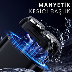 Enchen K8 Suya Dayanıklı Taşınabilir Seyahat Boy Çift Yönlü Kavisli 3d Döner Başlıklı  Şarjlı Tıraş Makinesi