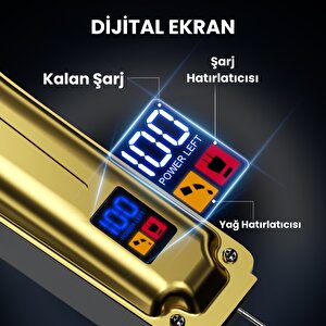 Enchen Boost 3 Gold Ayarlanabilir Başlıklı Dijital Göstergeli Şarjlı Profesyonel Saç Kesim Makinesi