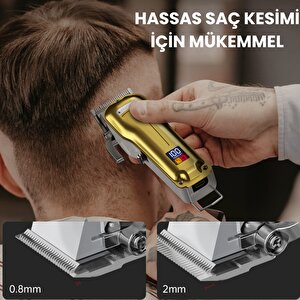 Enchen Boost 3 Gold Ayarlanabilir Başlıklı Dijital Göstergeli Şarjlı Profesyonel Saç Kesim Makinesi
