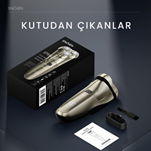 Steel 3s Gold Çift Yönlü Kavisli Bıçaklı Dijital Ekranlı Suya Dayanıklı Şarjlı Tıraş Makinesi