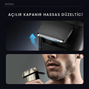 Steel 3s Gold Çift Yönlü Kavisli Bıçaklı Dijital Ekranlı Suya Dayanıklı Şarjlı Tıraş Makinesi