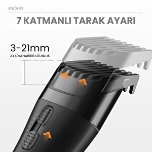 Enchen Boost 2 Siyah Taşınabilir Şarjlı Saç Kesim Makinesi
