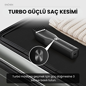 Enchen Boost Siyah Taşınabilir Şarjlı Saç Kesim Makinesi