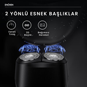 Enchen K3 Siyah Taşınabilir Seyahat Boy Mini Şarjlı Tıraş Makinesi