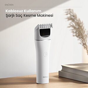 Enchen Boost 2 Beyaz Taşınabilir Şarjlı Saç Kesim Makinesi