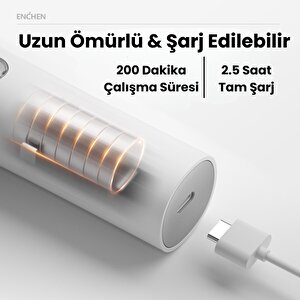 Enchen Boost 2 Beyaz Taşınabilir Şarjlı Saç Kesim Makinesi