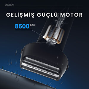 Ms001 Siyah Dijital Göstergeli Suya Dayanıklı Folyo Başlıklı Ultra Yakın Kesim Şarjlı Tıraş Makinesi