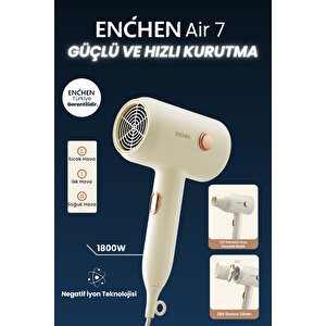 Enchen Air 7 1800 Watt Negatif İyonik Teknoloji 3 Sıcaklık Modlu Saç Kurutma Makinesi