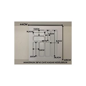 44x49 Cm. Beyaz Kaşıklık Ve Kepçelik 2'li Set 40x41 Cm'e Kadar Kesi̇lebi̇li̇r