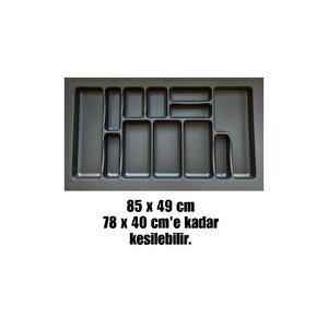 85x49 Cm Antrasit Mikro Kabartma Desenli Çekmece Içi Kaşıklık, -