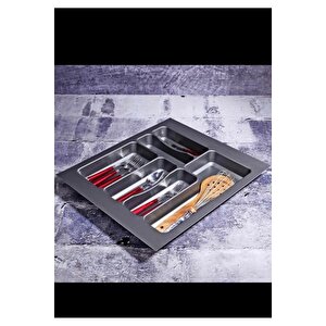 85x49 Cm Antrasit Mikro Kabartma Desenli Çekmece Içi Kaşıklık, -
