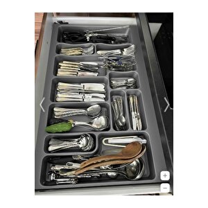 85x49 Cm Antrasit Mikro Kabartma Desenli Çekmece Içi Kaşıklık, -